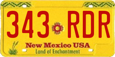 NM license plate 343RDR