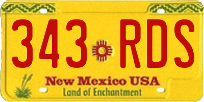 NM license plate 343RDS