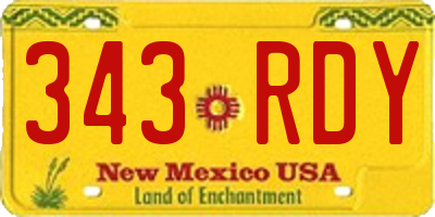 NM license plate 343RDY