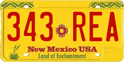 NM license plate 343REA