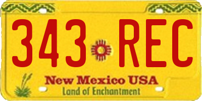 NM license plate 343REC