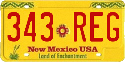 NM license plate 343REG