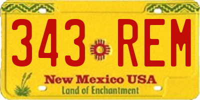 NM license plate 343REM