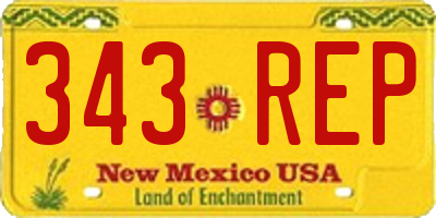 NM license plate 343REP