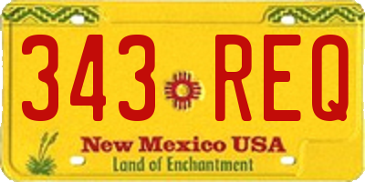 NM license plate 343REQ