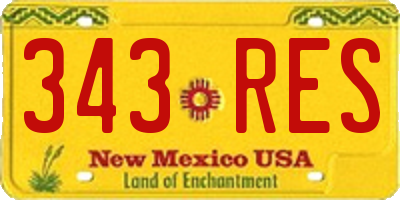 NM license plate 343RES