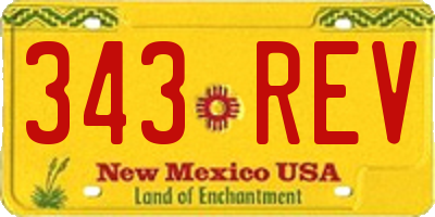 NM license plate 343REV