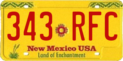 NM license plate 343RFC