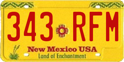 NM license plate 343RFM