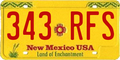 NM license plate 343RFS