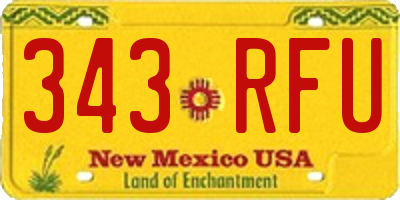 NM license plate 343RFU
