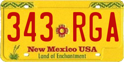 NM license plate 343RGA