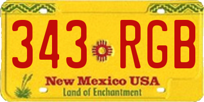 NM license plate 343RGB