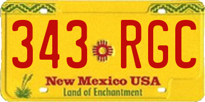 NM license plate 343RGC