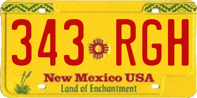 NM license plate 343RGH