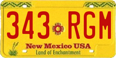 NM license plate 343RGM