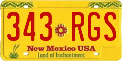 NM license plate 343RGS