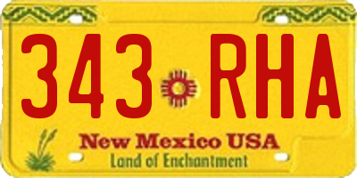 NM license plate 343RHA