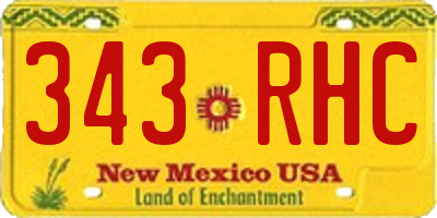 NM license plate 343RHC