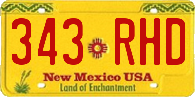 NM license plate 343RHD