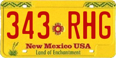 NM license plate 343RHG
