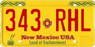 NM license plate 343RHL