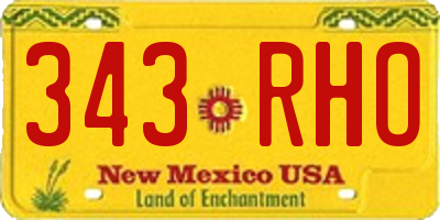NM license plate 343RHO