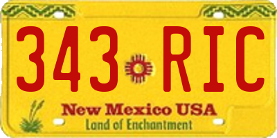 NM license plate 343RIC