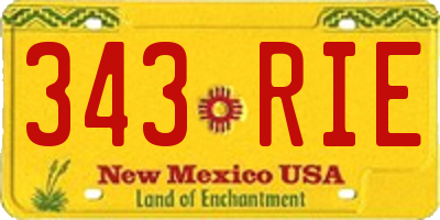 NM license plate 343RIE
