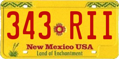 NM license plate 343RII