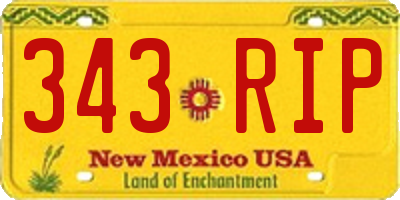 NM license plate 343RIP