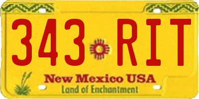 NM license plate 343RIT