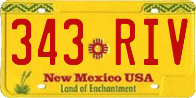 NM license plate 343RIV