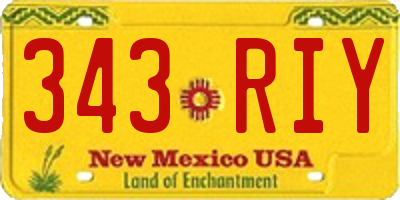 NM license plate 343RIY