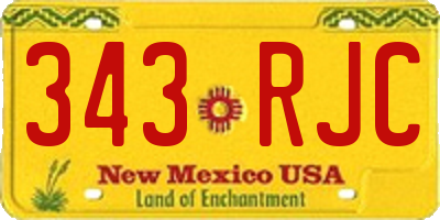 NM license plate 343RJC