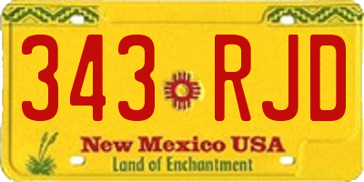NM license plate 343RJD