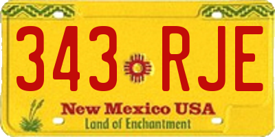 NM license plate 343RJE
