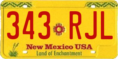 NM license plate 343RJL