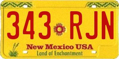 NM license plate 343RJN