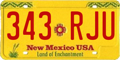 NM license plate 343RJU