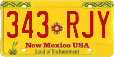 NM license plate 343RJY