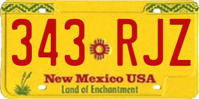 NM license plate 343RJZ