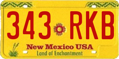 NM license plate 343RKB