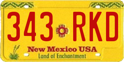 NM license plate 343RKD