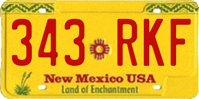 NM license plate 343RKF