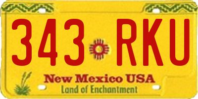 NM license plate 343RKU