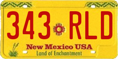 NM license plate 343RLD