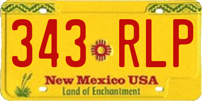 NM license plate 343RLP