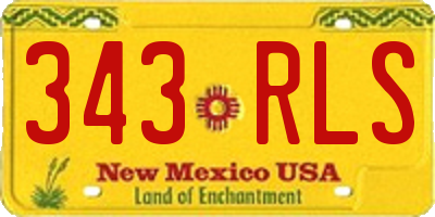 NM license plate 343RLS