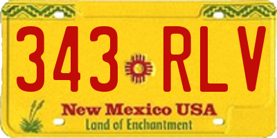 NM license plate 343RLV